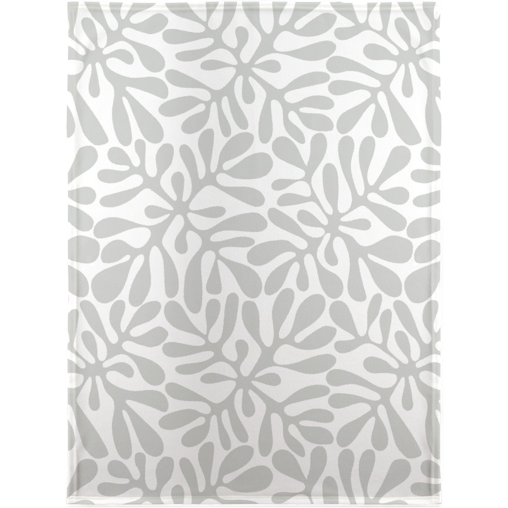 Block Print Texture Blanket, Fleece, 30x40, Gray, Silver