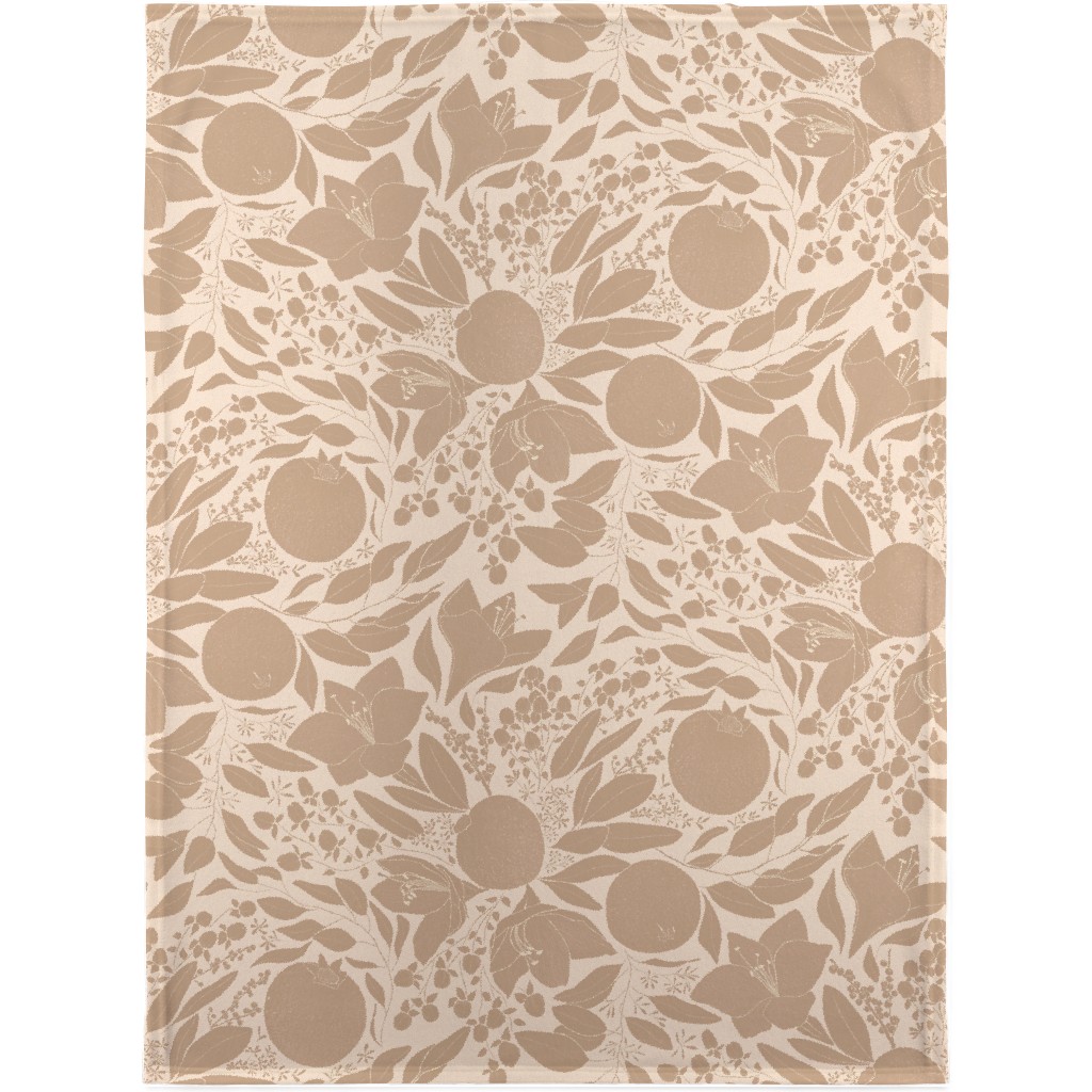 Winter Florals - Neutral Blanket, Fleece, 30x40, Beige, Pearl