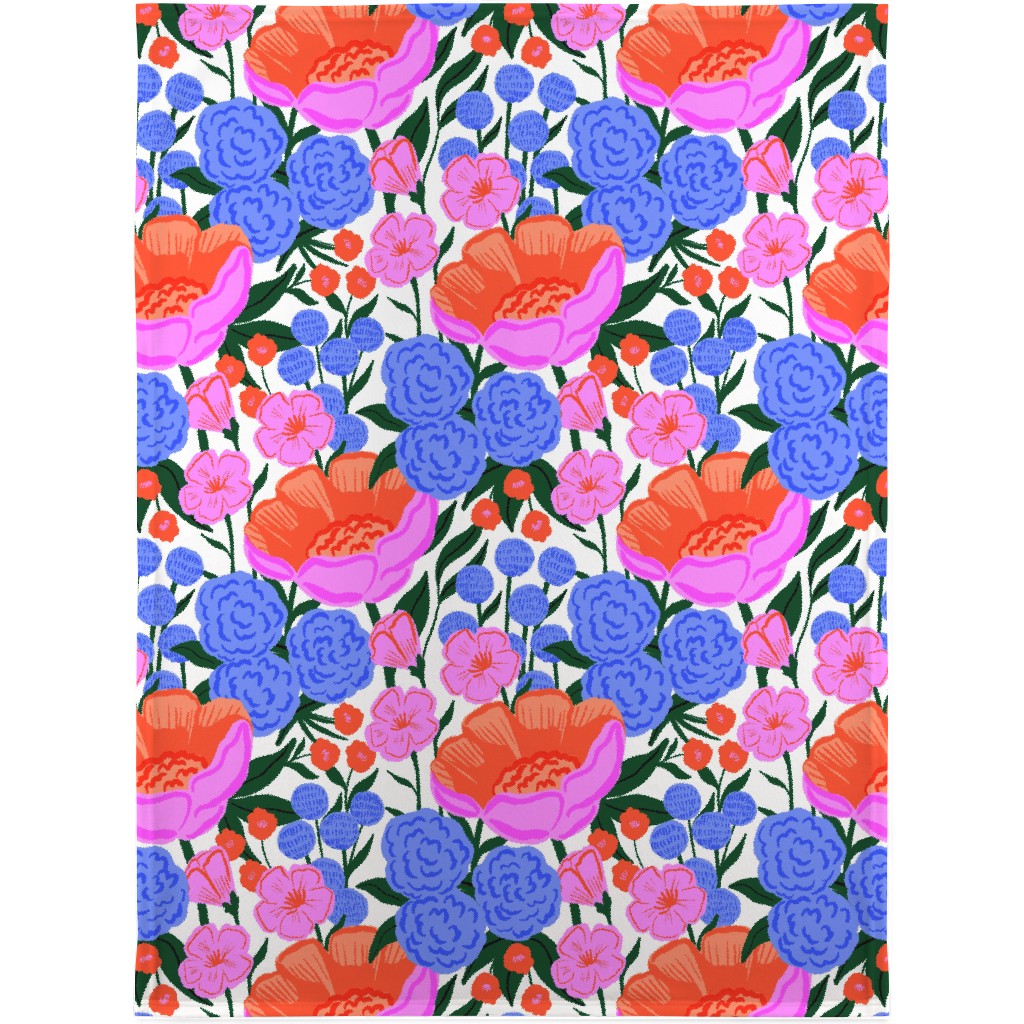 Garden Floral - Brights Blanket, Fleece, 30x40, Multicolor