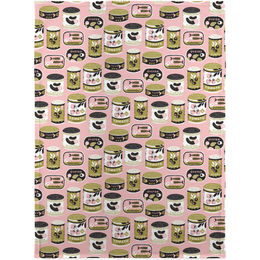 Canned Goods Blanket, Fleece, 30x40, Pink