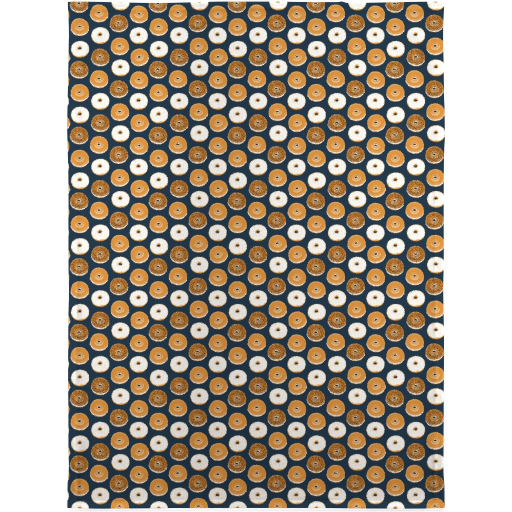 Bagel Breakfast Food - Blue Blanket, Fleece, 30x40, Blue, True Blue