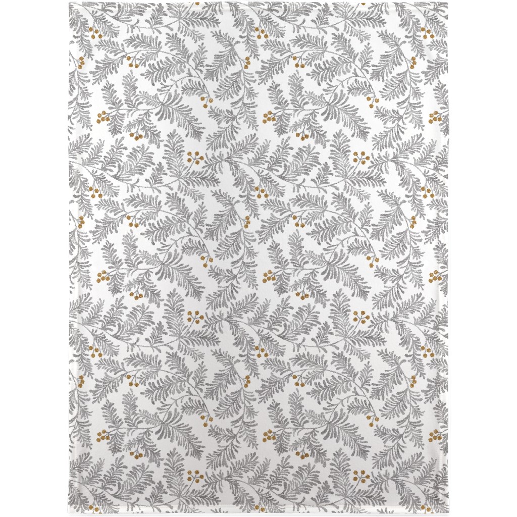 Winter Branches Blanket, Fleece, 30x40, Gray, Smoke
