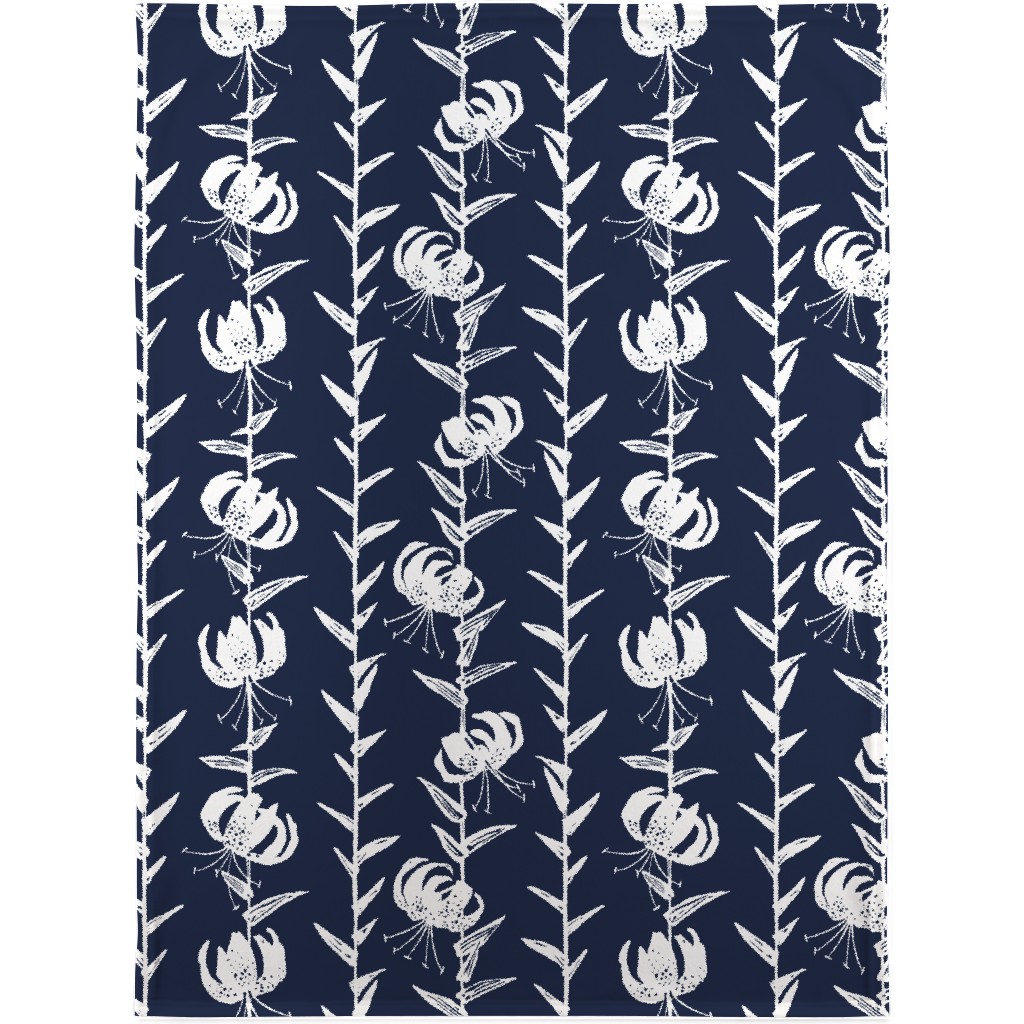 Lily Stripe - Blue Blanket, Fleece, 30x40, Blue