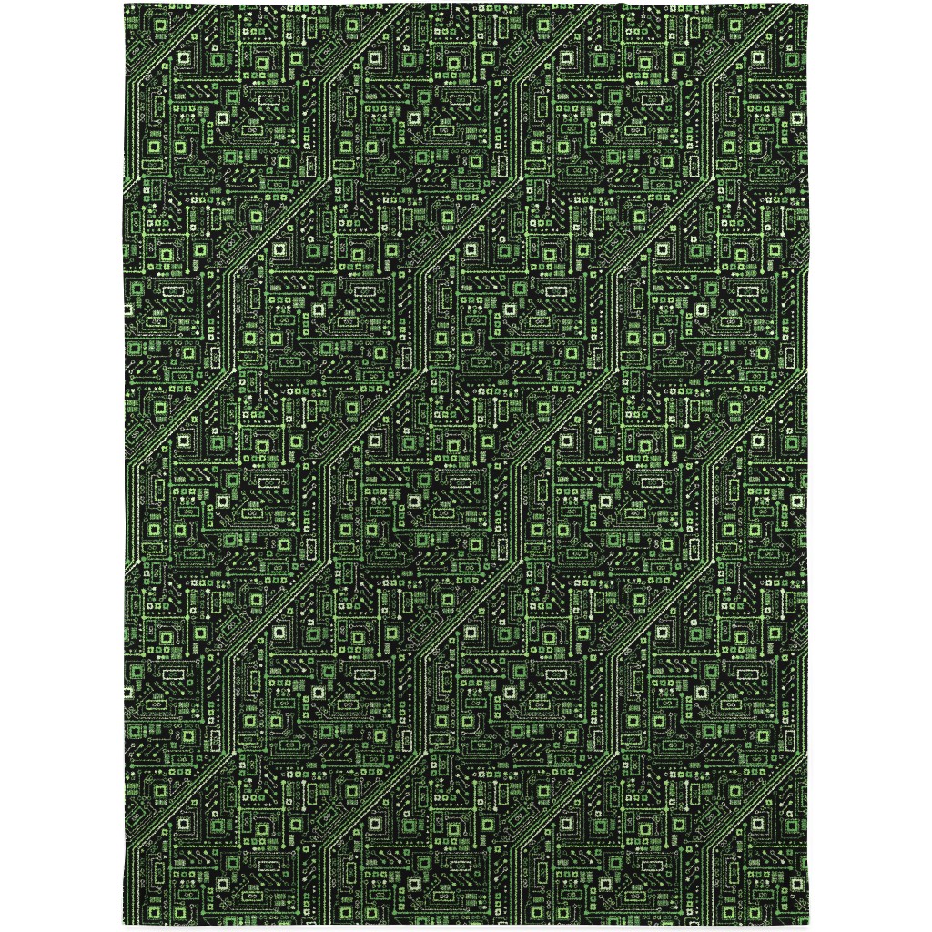 Short Circuits Blanket, Fleece, 30x40, Green