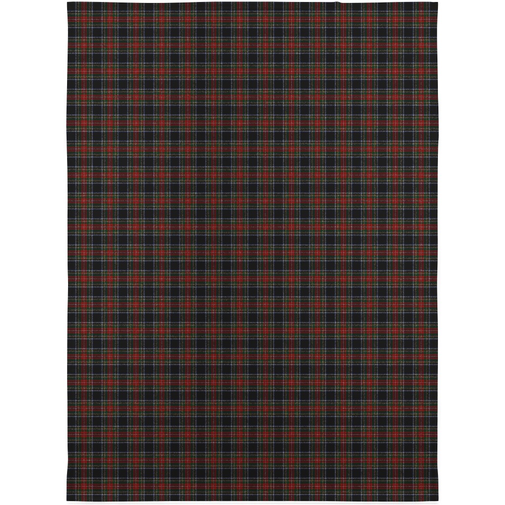 Black Stewart Tartan - Red Blanket, Fleece, 30x40, Black