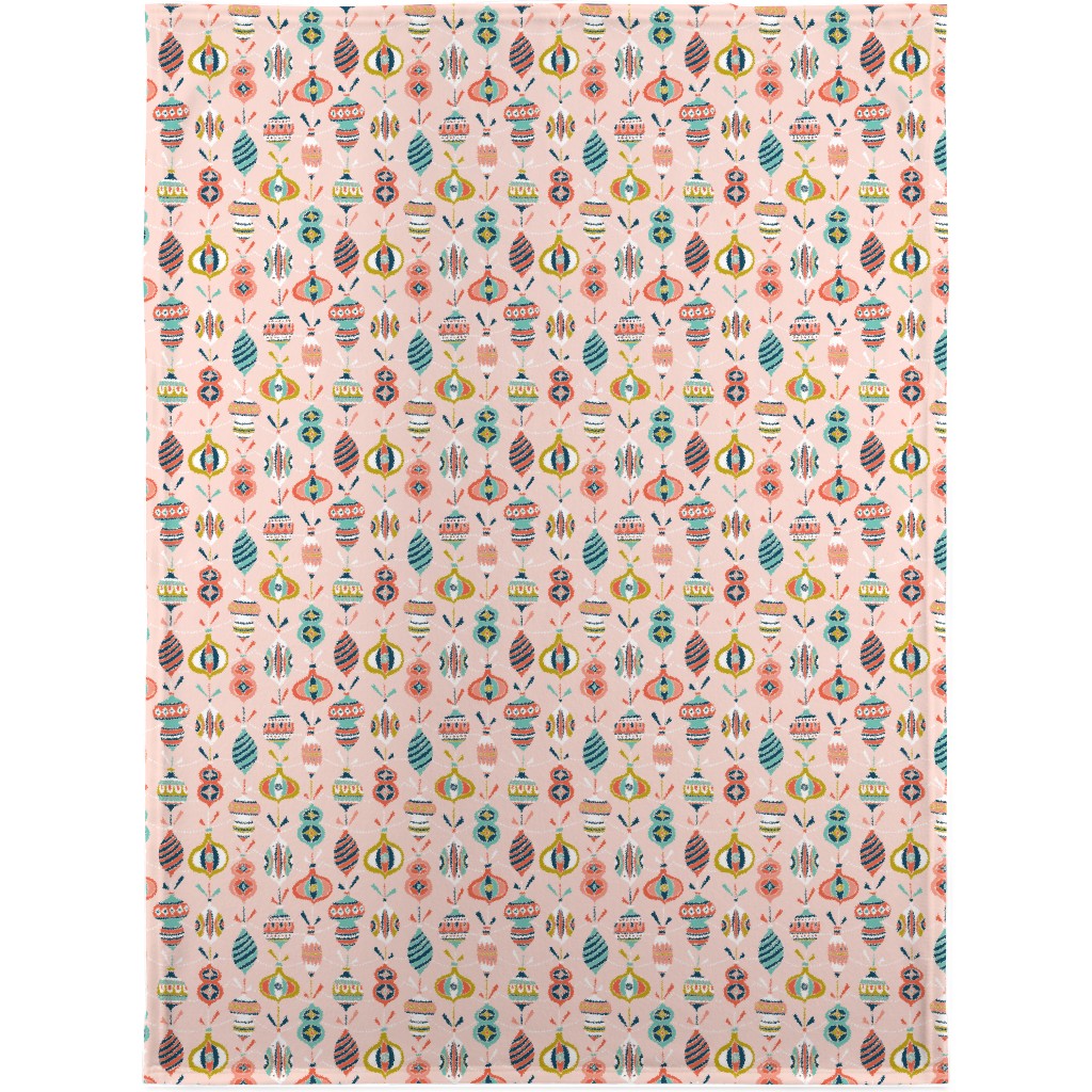 Decorated Christmas Ornaments - Pink Blanket, Fleece, 30x40, Multicolor