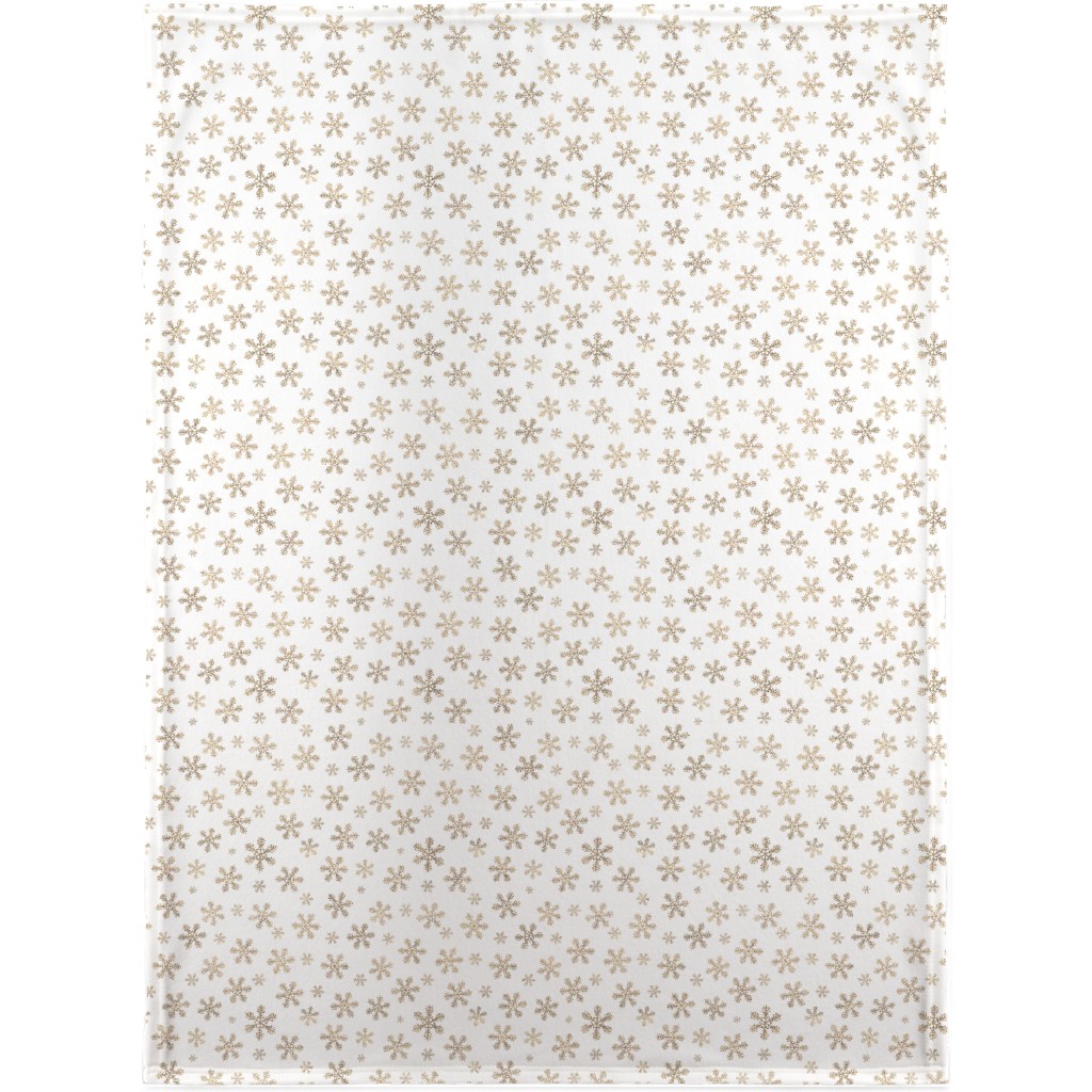 Holiday Snowflakes - Gold Blanket, Fleece, 30x40, Yellow