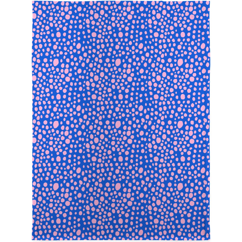 Polka Dot - Blue and Pink Blanket, Fleece, 30x40, Blue, True Blue