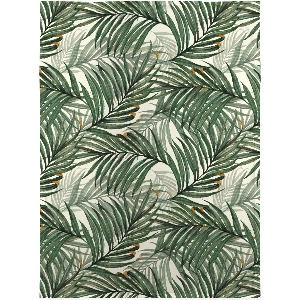 Palm Leaves King Pineapple Blanket, Fleece, 30x40, Green, Classic Green