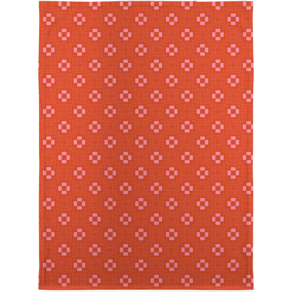 Phlox Garden - Red and Pink Blanket, Fleece, 30x40, Red, Red