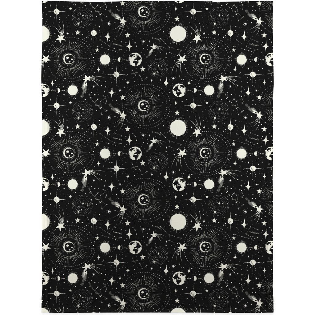 Solar System Blanket, Fleece, 30x40, Black