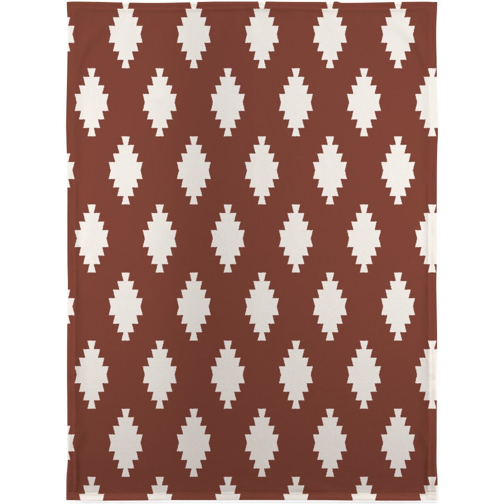 Taos Tile - Marsala Blanket, Fleece, 30x40, Brown