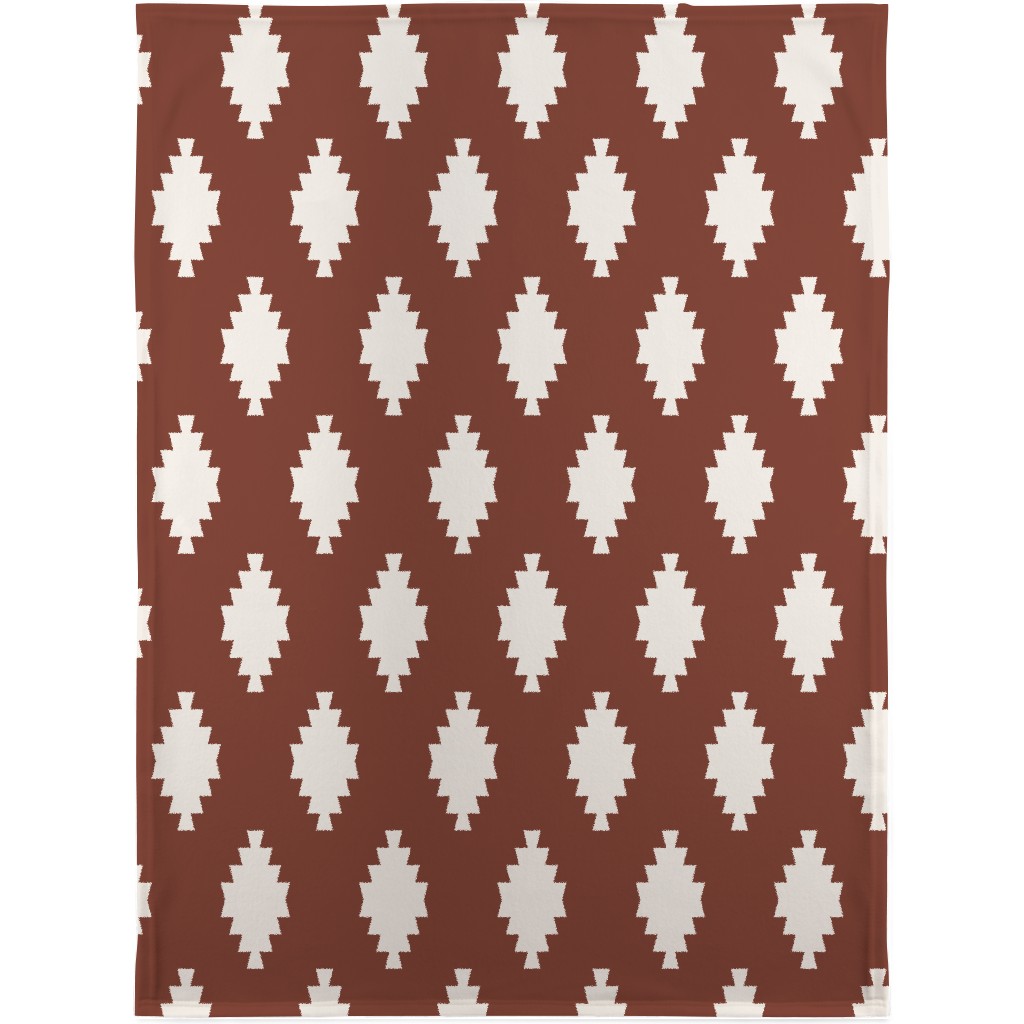 Taos Tile - Marsala Blanket, Fleece, 30x40, Brown, Brown