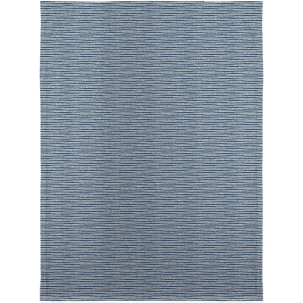 Navy Blue and White Stripes Blanket, Fleece, 30x40, Blue, True Blue