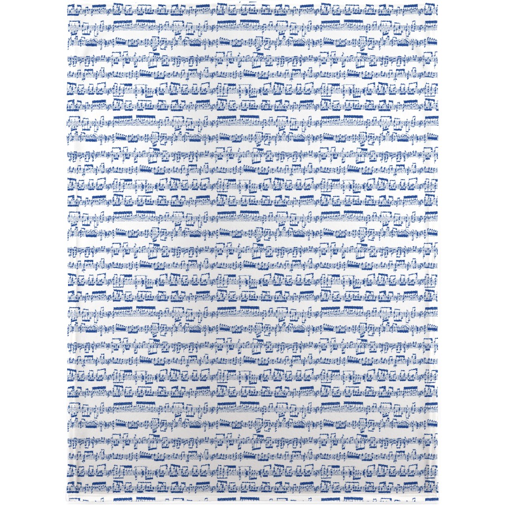 Sheet Music Blanket, Fleece, 30x40, Blue