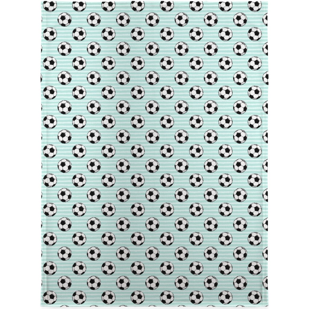 Soccer Balls Blanket, Fleece, 30x40, Green