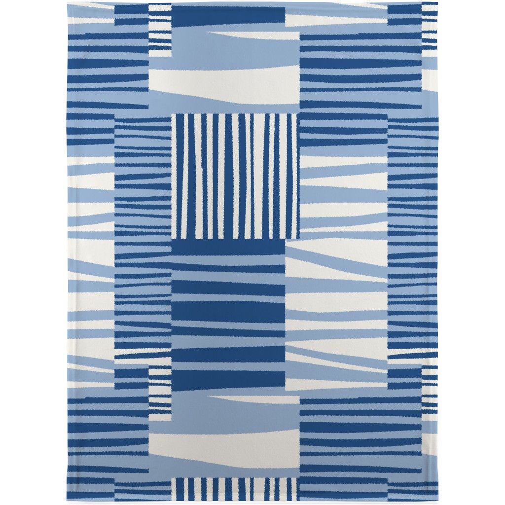 Twiggy Stripes Blanket, Fleece, 30x40, Blue, Light Blue