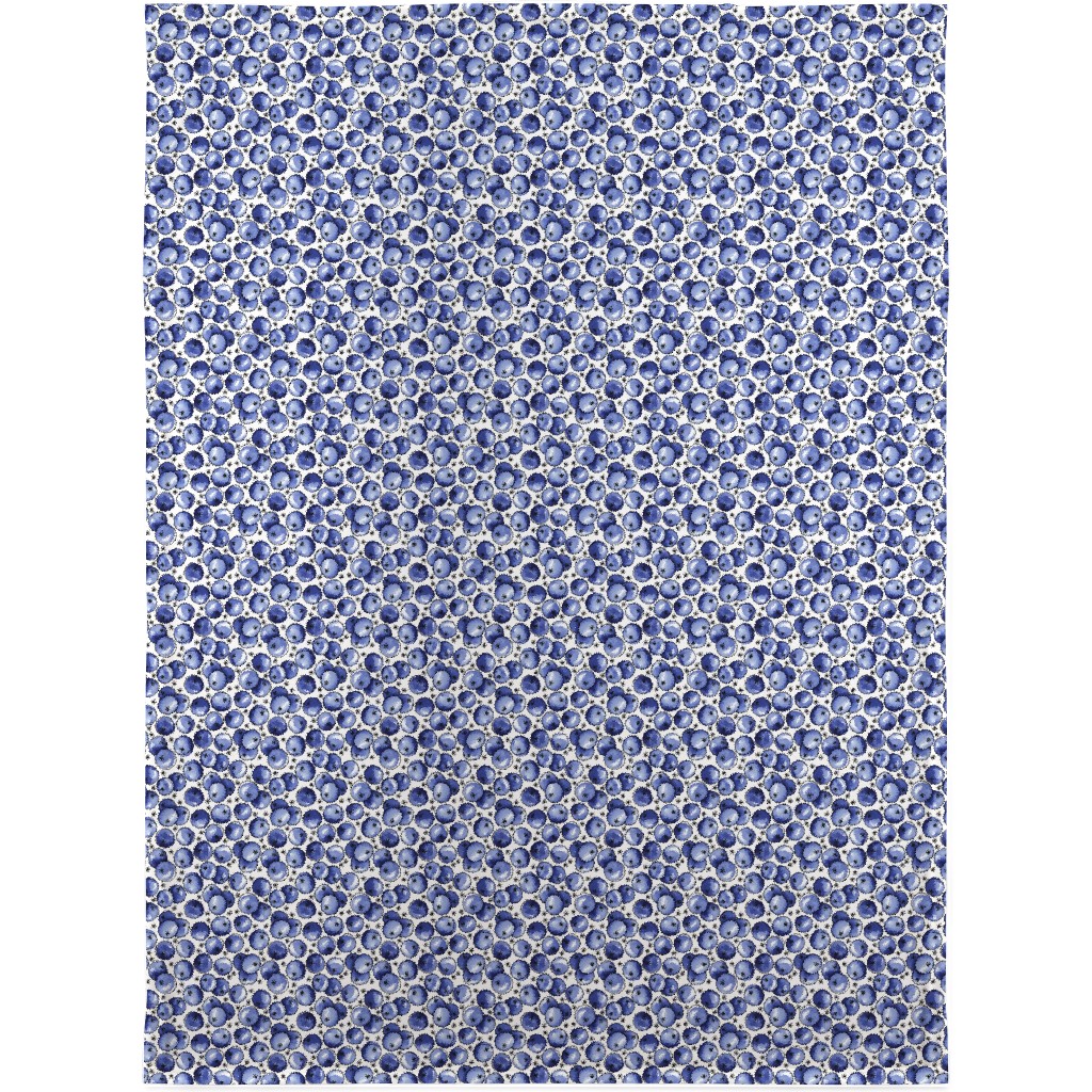Watercolor Blueberries Blanket, Fleece, 30x40, Blue, True Blue