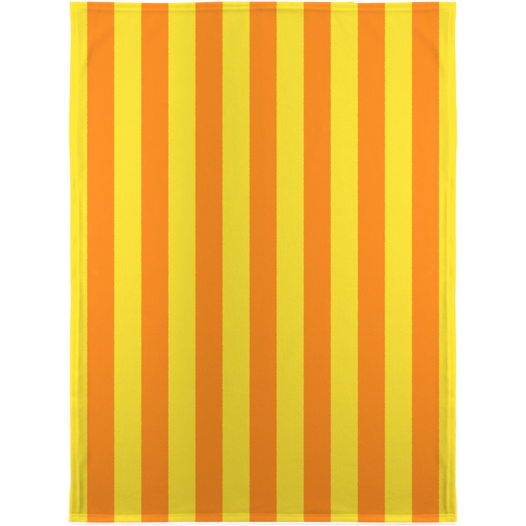 Vertical Stripes Blanket, Fleece, 30x40, Orange