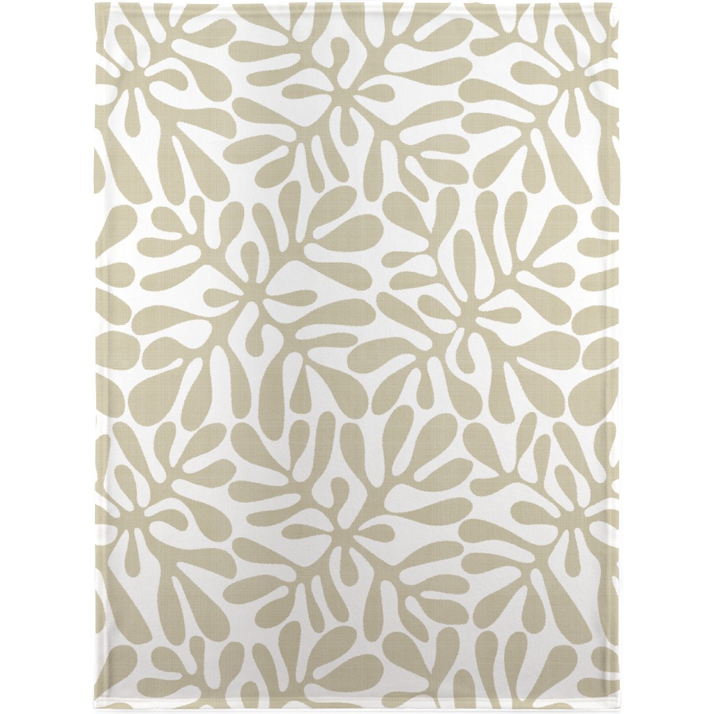 Block Print Texture Blanket, Fleece, 30x40, Beige, Wheat