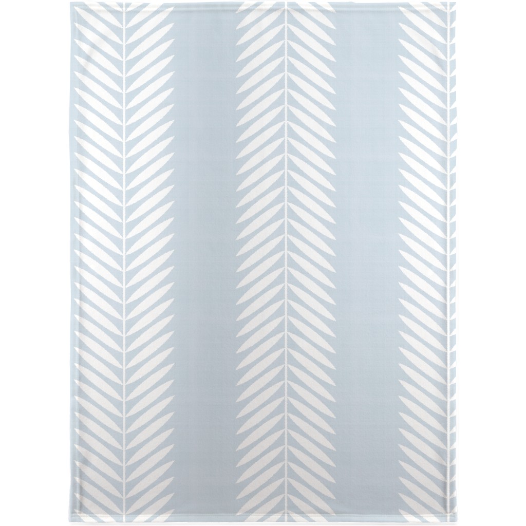 Laurel Leaf Stripe - Light Blue Blanket, Fleece, 30x40, Blue