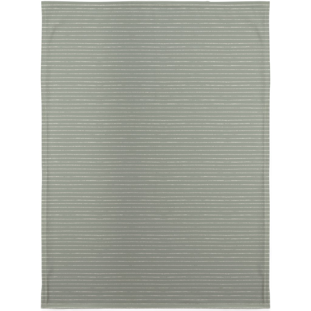 Bone Stripes Blanket, Fleece, 30x40, Green, Light Gray