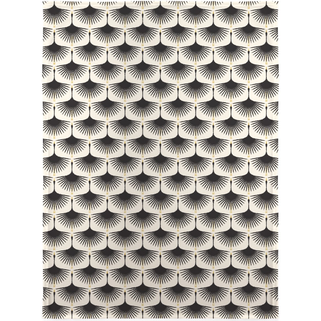 Art Deco Swans Blanket, Fleece, 30x40, Beige, Antique White