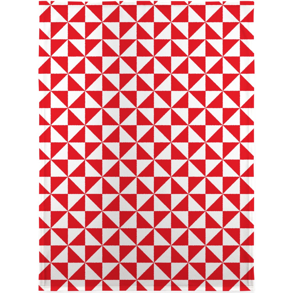 Pinwheels - Red and White Blanket, Fleece, 30x40, Red