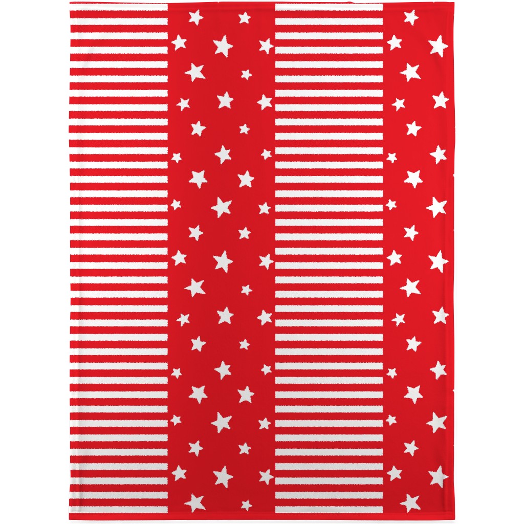 Stars and Stripes - Red and White Blanket, Fleece, 30x40, Red