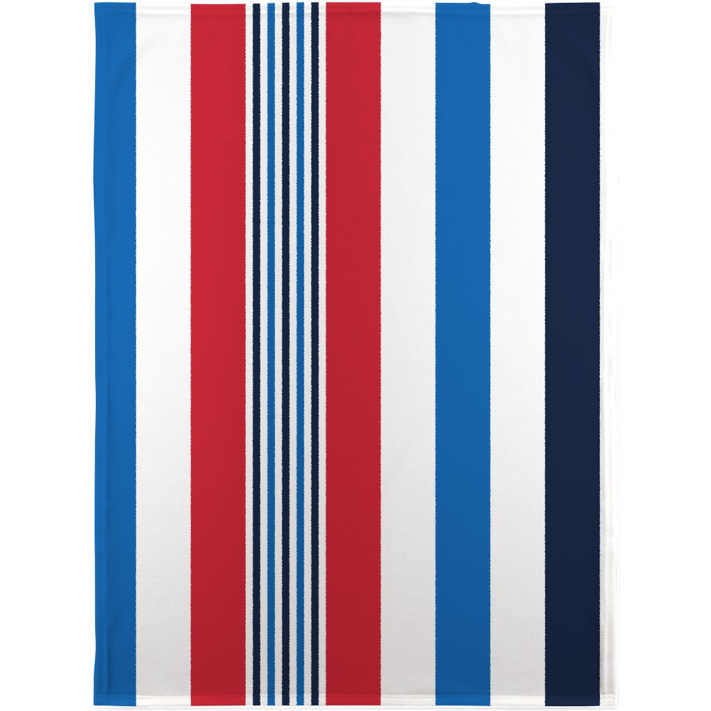 Vertical Stripes - Red White and Blue Blanket, Fleece, 30x40, Multicolor