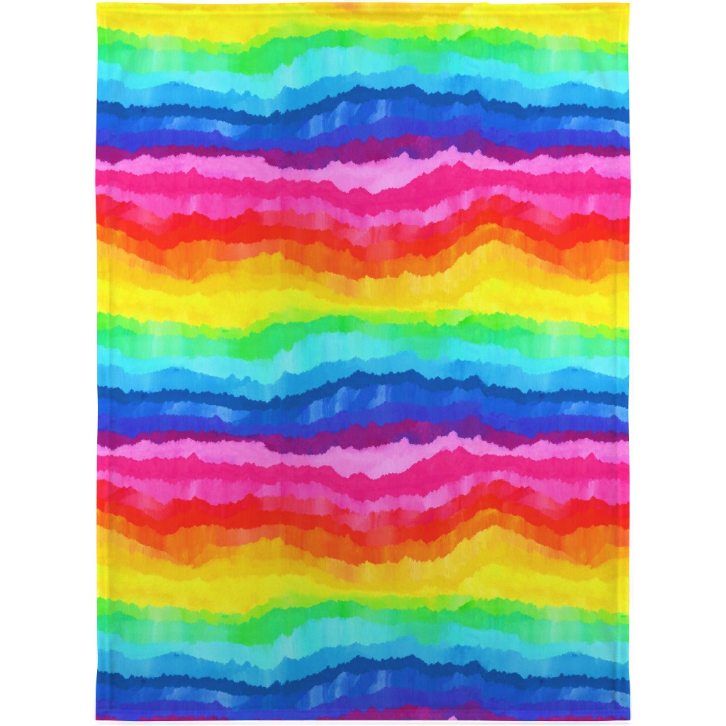 Rainbow Acrylic Waves Blanket, Fleece, 30x40, Multicolor