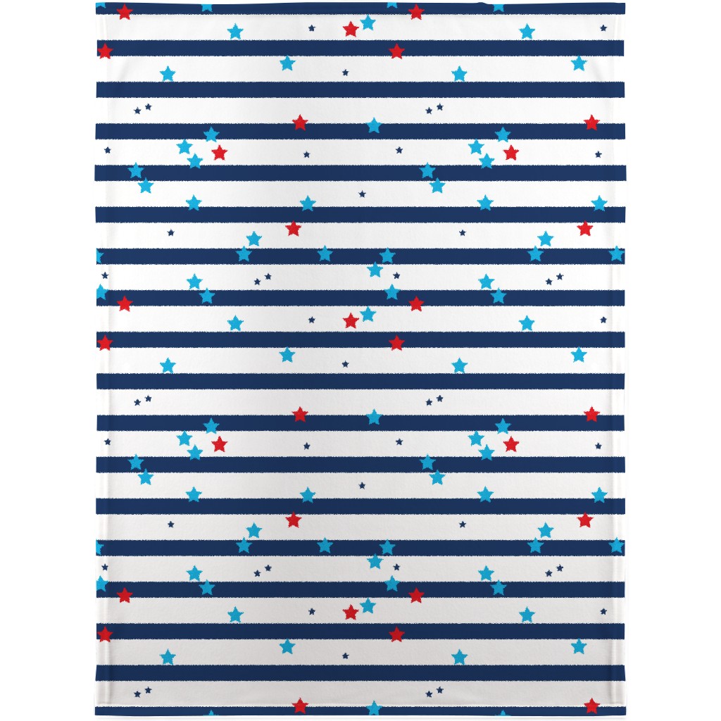 Stars and Stripes Americana - Multi Blanket, Fleece, 30x40, Blue, True Blue