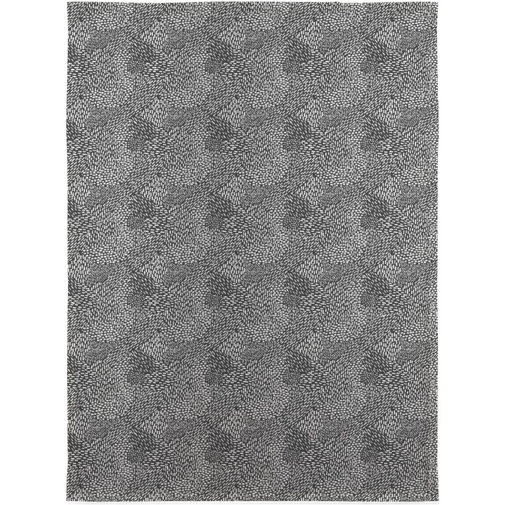 Abstract Brushstrokes Blanket, Fleece, 30x40, Black