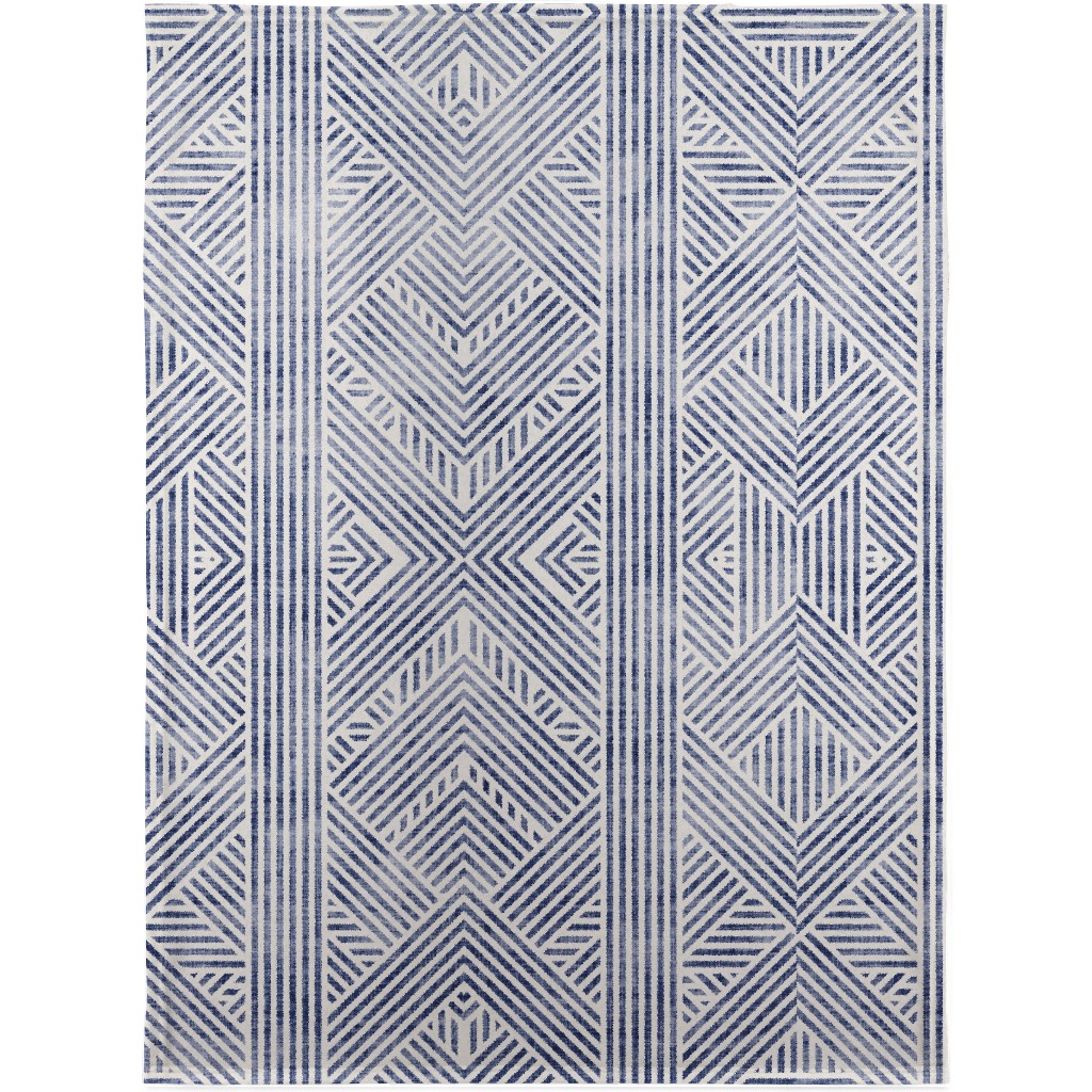 Amai Geo - Denim Blanket, Fleece, 30x40, Blue
