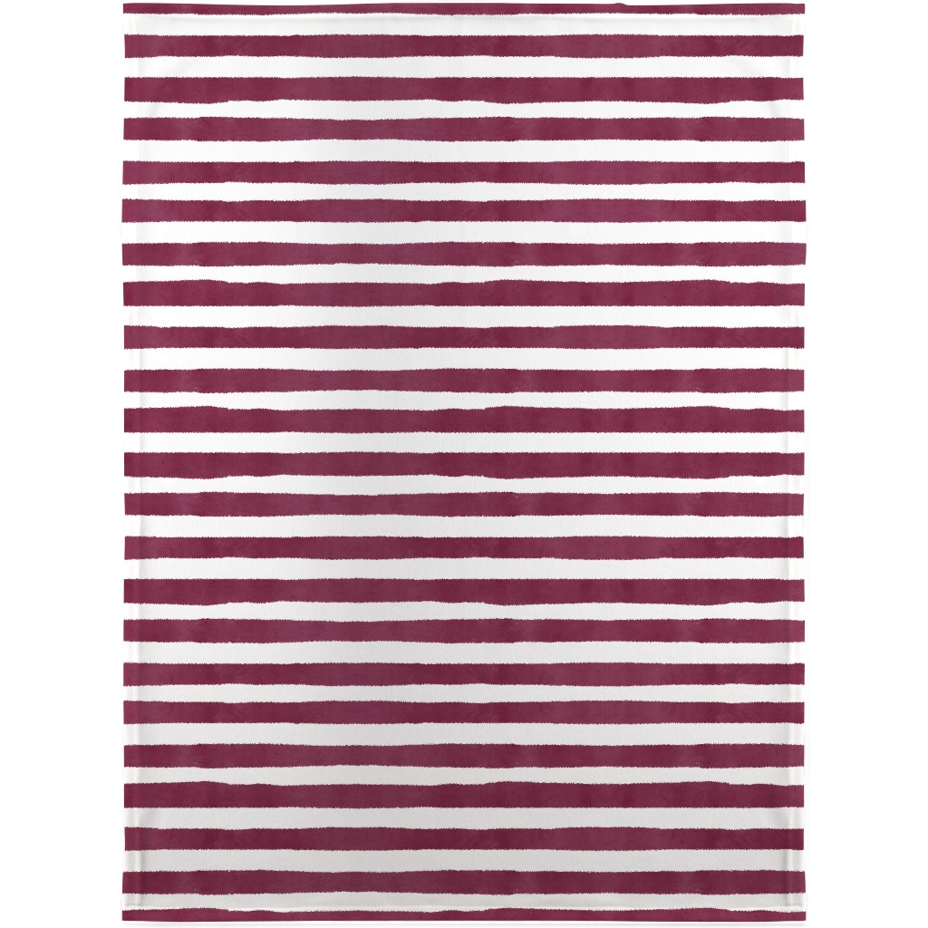 Stripe - Maroon Blanket, Fleece, 30x40, Red