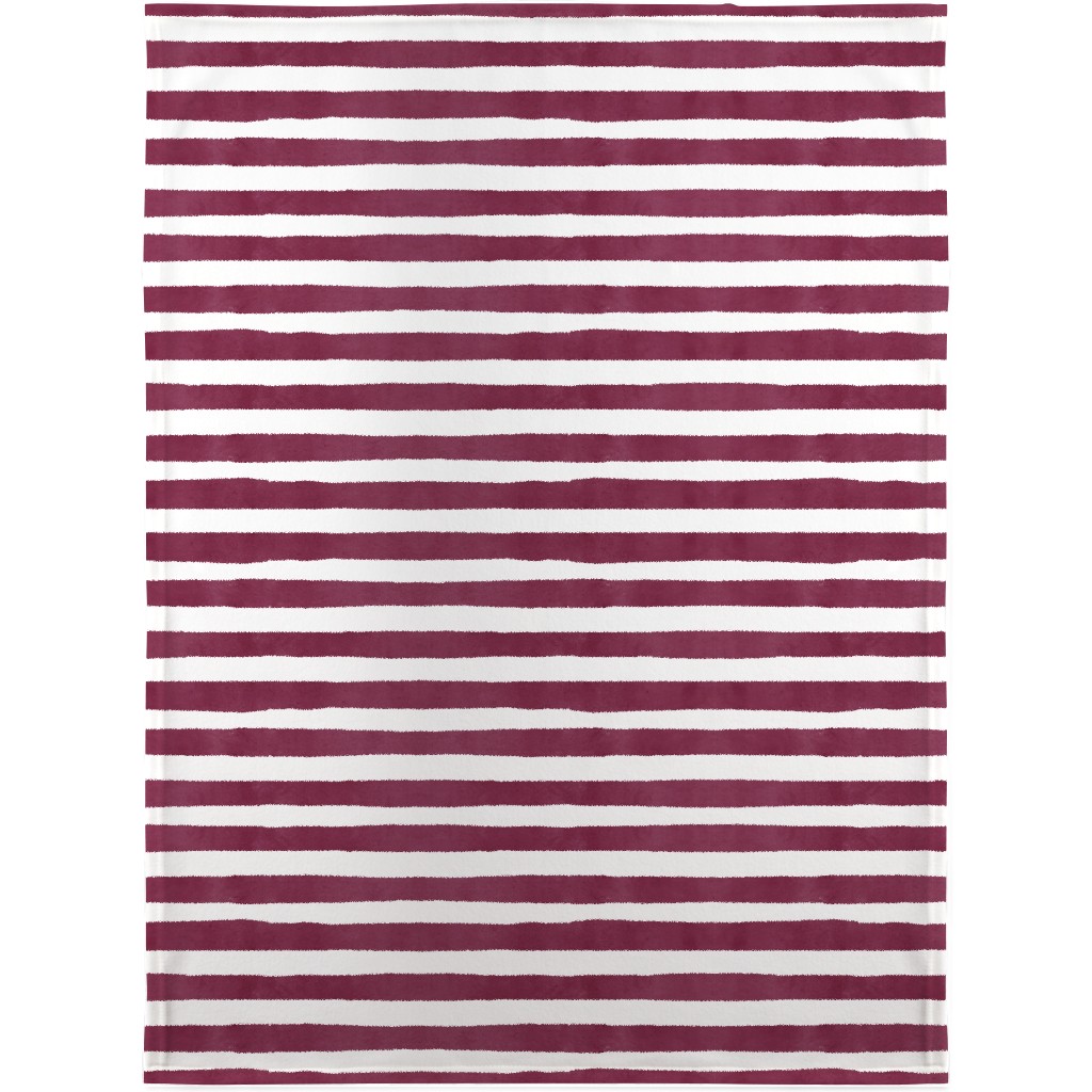 Stripe - Maroon Blanket, Fleece, 30x40, Red, Red