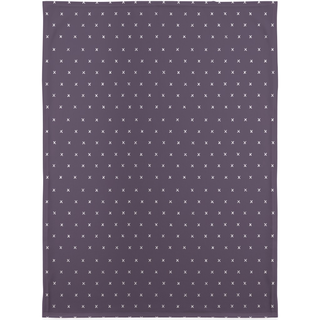 Criss Crosses on Purple Blanket, Fleece, 30x40, Purple, Purple