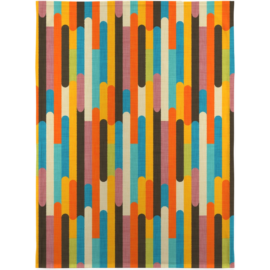 Retro Colorblock Sticks - Multi Blanket, Fleece, 30x40, Multicolor