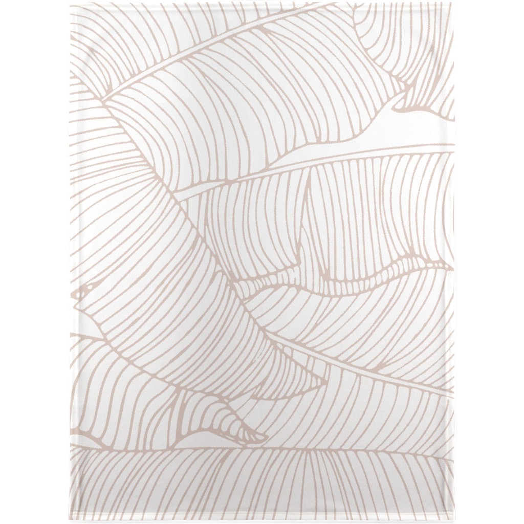 Banana Leaf - Blush Blanket, Fleece, 30x40, Beige