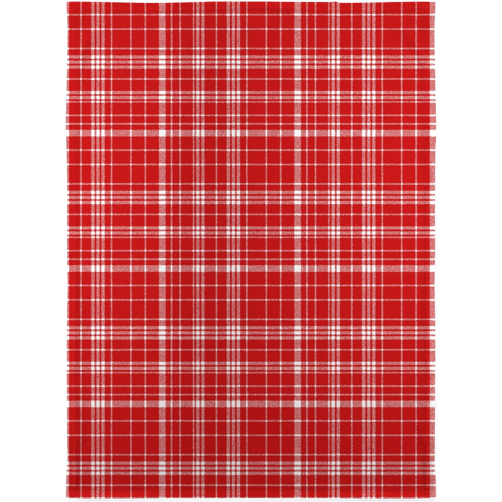 Tartan Check Blanket, Fleece, 30x40, Red