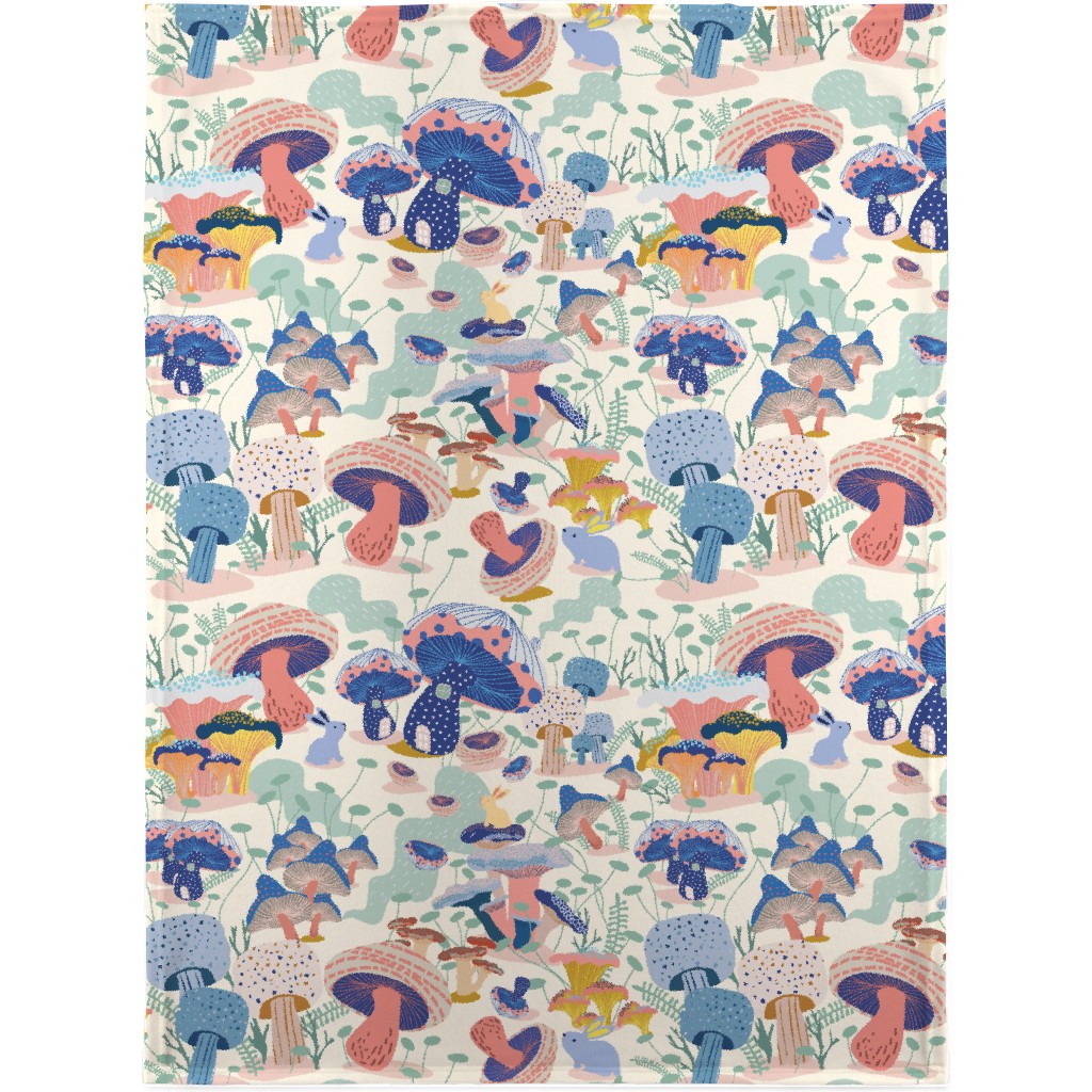 Whimsical Mushroom Village - Multi Blanket, Fleece, 30x40, Multicolor