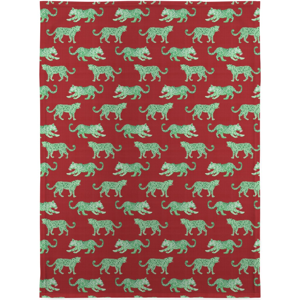 Leopard Parade Blanket, Fleece, 30x40, Red, Cinnamon