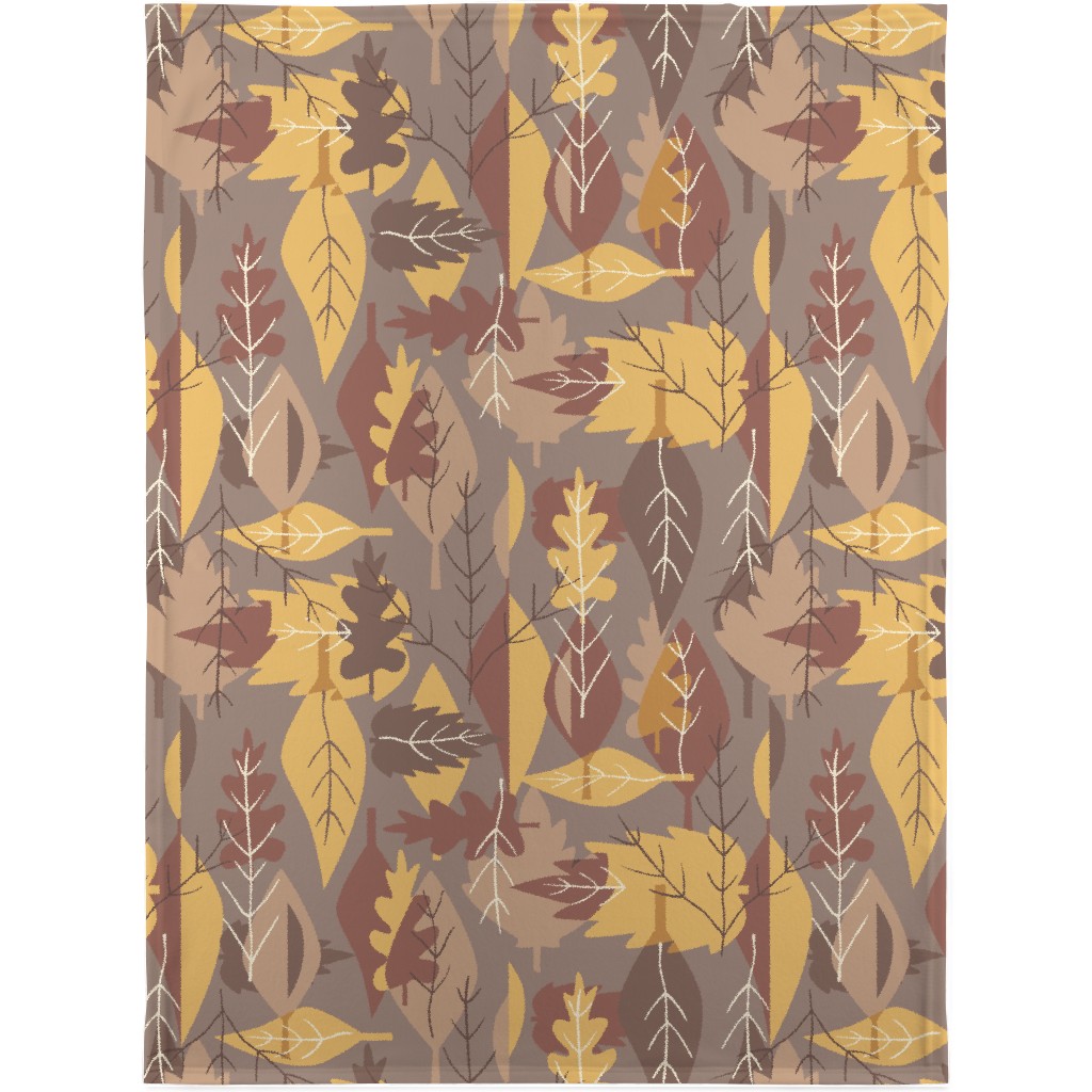 Leaf Pile Blanket, Fleece, 30x40, Brown, Brown