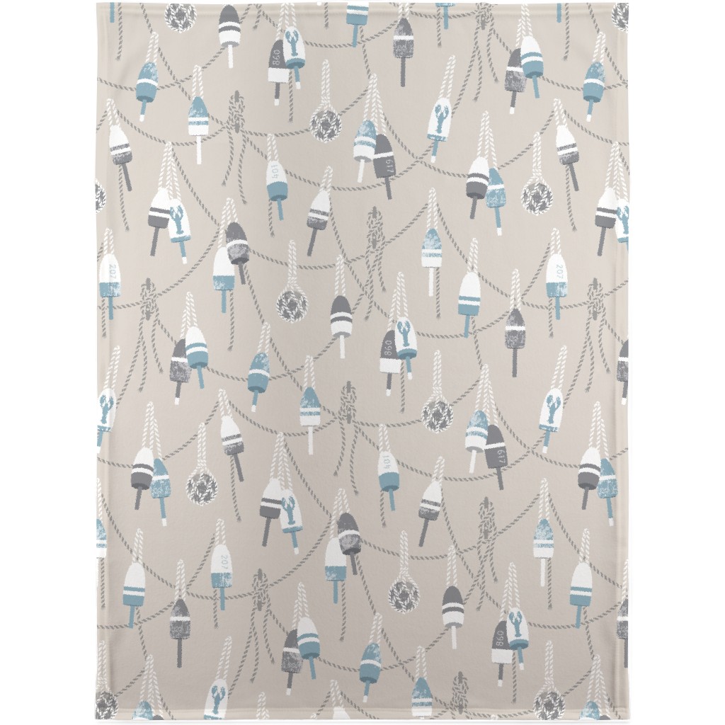Lobster Buoy - Beige Blanket, Plush Fleece, 30x40, Beige, Pearl