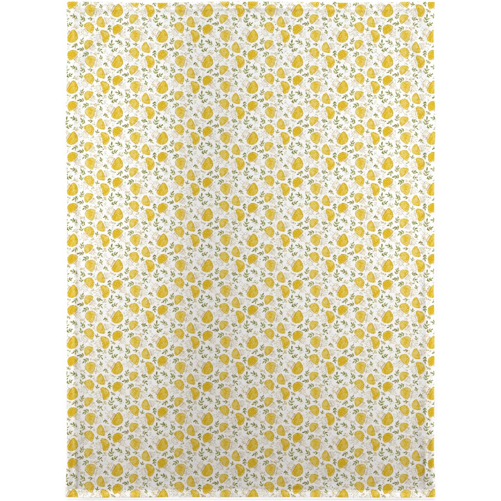 the Happiest Little Mushrooms - Yellow Blanket, Plush Fleece, 30x40, Yellow, Classic Yellow