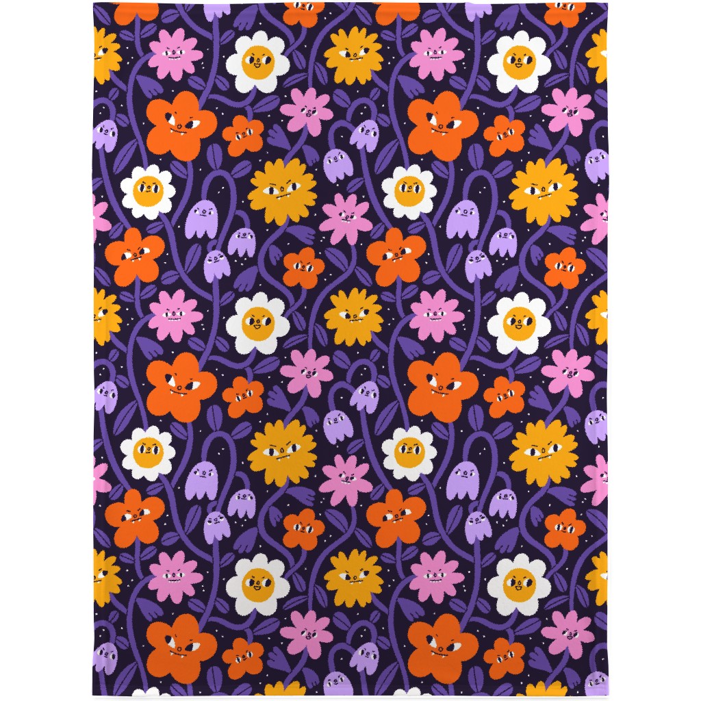 Extremely Wicked and Shockingly Evil Halloween Garden - Purple Blanket, Plush Fleece, 30x40, Purple, Purple