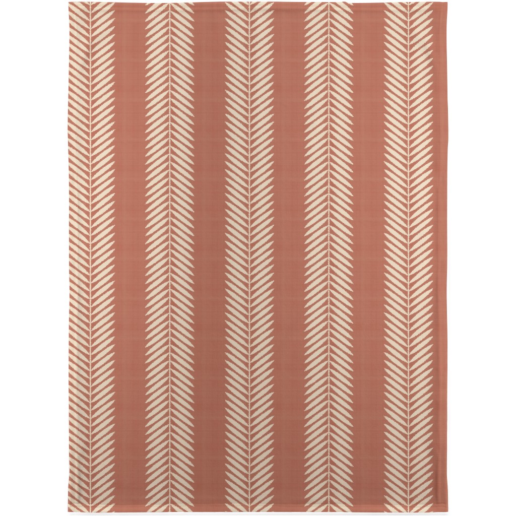 Laurel Leaf Stripe Blanket, Plush Fleece, 30x40, Pink