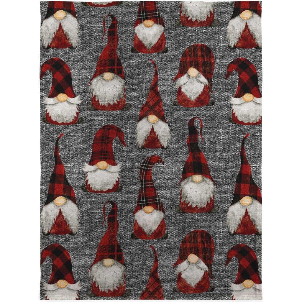 Gnomes Blanket, Plush Fleece, 30x40, Red