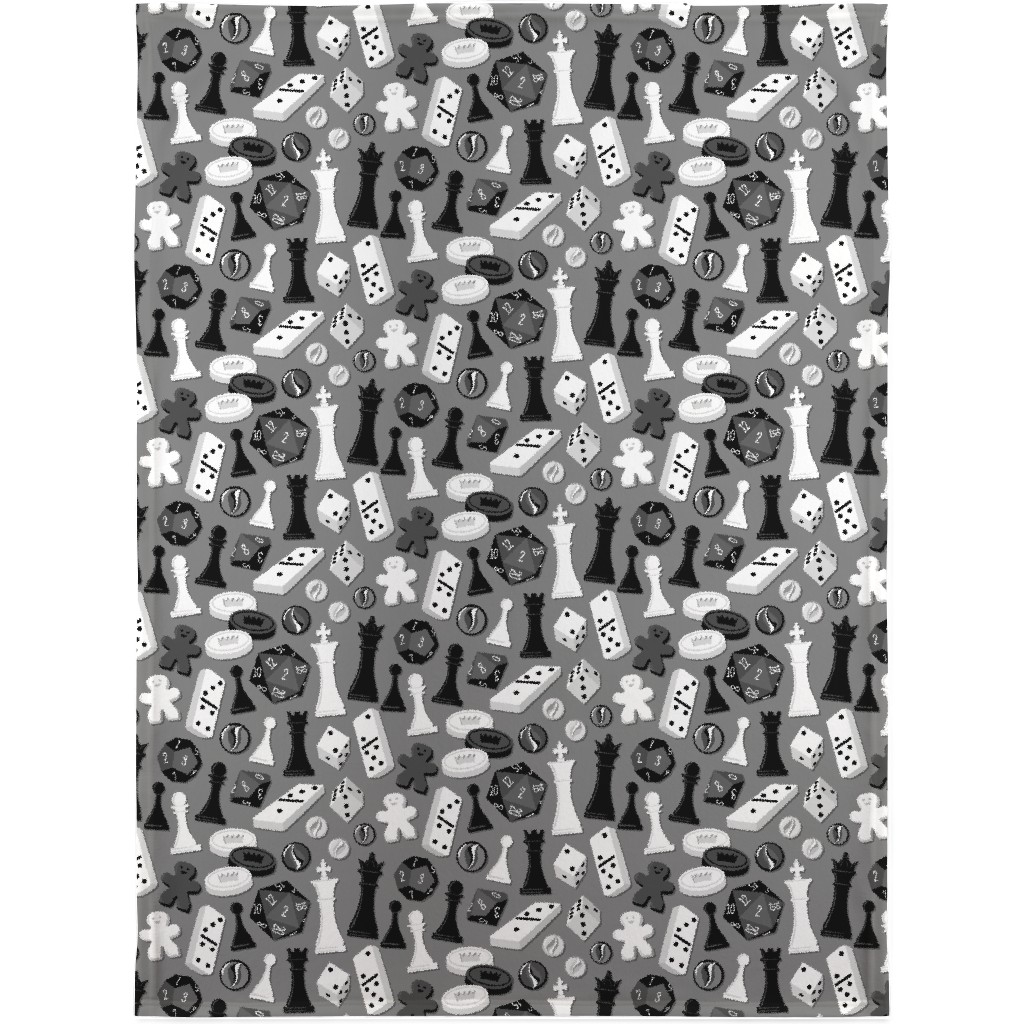 Game on Blanket, Plush Fleece, 30x40, Gray, Cement