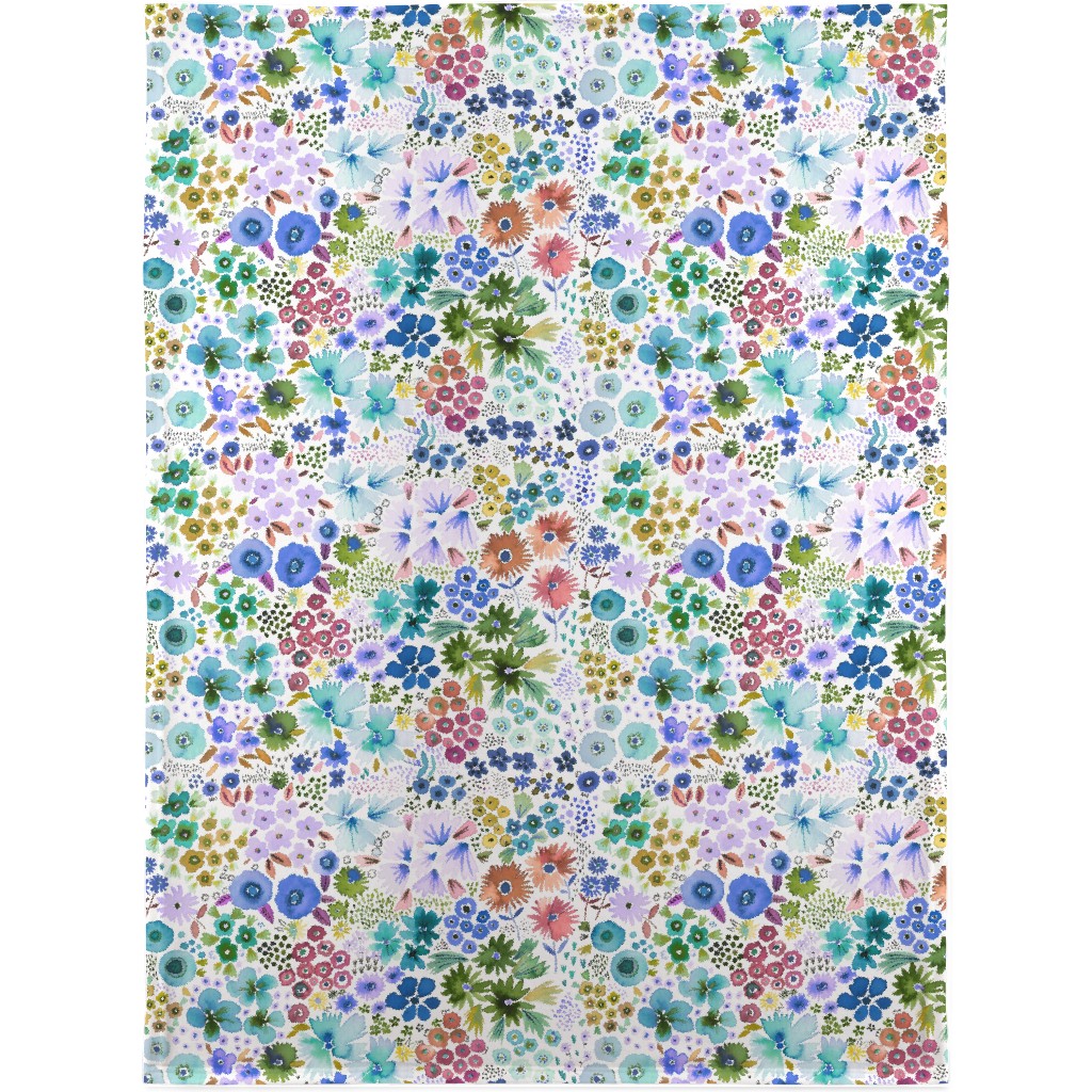 Artful Little Flowers - Multi Blanket, Plush Fleece, 30x40, Multicolor